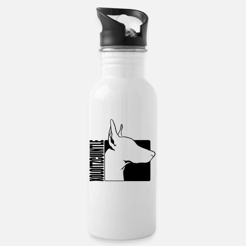 Xoloitzcuintle Profil Hund Hunde Wilsigns - Trinkflasche mit integriertem Trinkhalm - Weiß