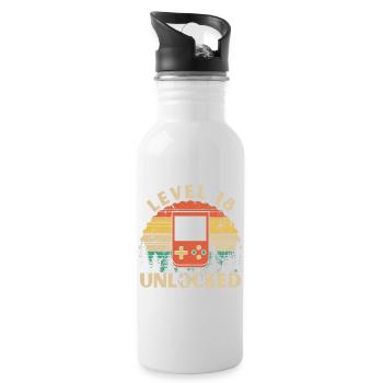 Level 18 freigeschaltet - Trinkflasche mit integriertem Trinkhalm - Weiß - Rechts