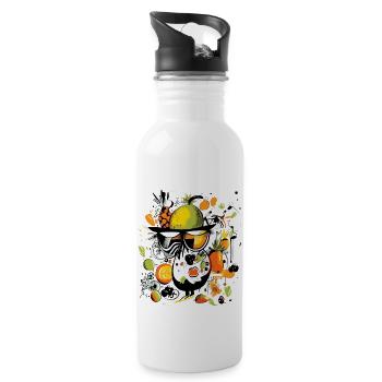 Piou in fruit n°2 - Trinkflasche mit integriertem Trinkhalm - Weiß - Rechts