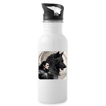 Loki with Fenri's Wolf Asgard Ragnarok - Water bottle with straw - white - Right