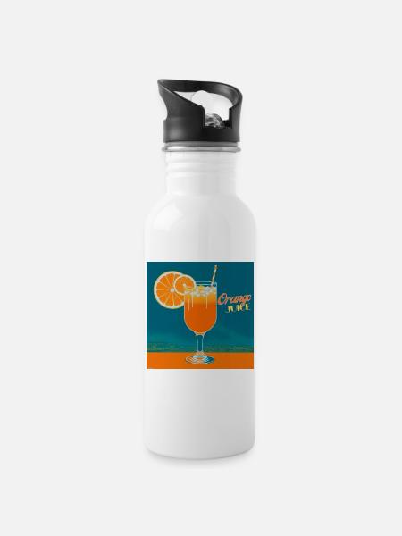Jus d'orange - Gourde avec paille intégrée - blanc