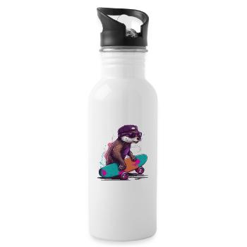 Otter Skate - Water bottle with straw - white - Right