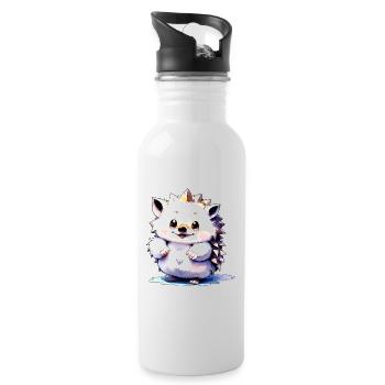 Hérisson collection Kawaii - Gourde avec paille intégrée - blanc - Droite