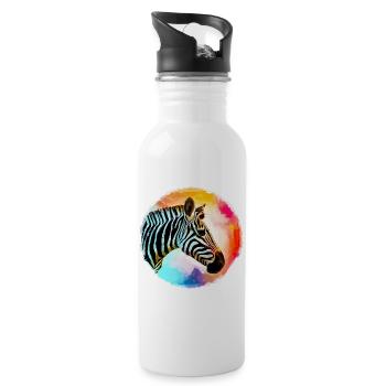 Zebra - Trinkflasche mit integriertem Trinkhalm - Weiß - Rechts