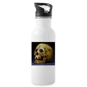 Der Tod ist schön 01 - Trinkflasche mit integriertem Trinkhalm - Weiß - Rechts