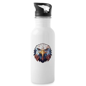 Adler Buntes Aquarell Tier Haustier Illustration - Trinkflasche mit integriertem Trinkhalm - Weiß - Rechts