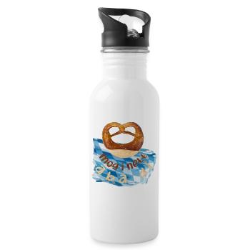 Wiesen Brezel - Trinkflasche mit integriertem Trinkhalm - Weiß - Rechts