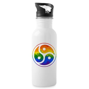 Bunt, kinky, queer – das Shirt für dich - Trinkflasche mit integriertem Trinkhalm - Weiß - Rechts
