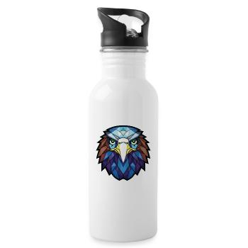 Adler Buntes Aquarell Tier Haustier Illustration - Trinkflasche mit integriertem Trinkhalm - Weiß - Rechts