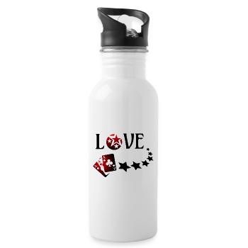 Love carte as - Gourde avec paille intégrée - blanc - Droite