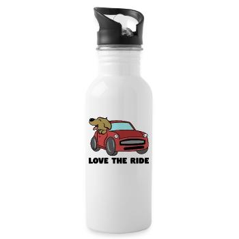 Dog Statement Stuffed Animal Pets Favorite Animal - Water bottle with straw - white - Right