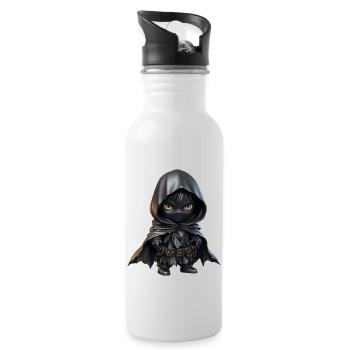 Small Leather Ninja - PNG Logo Sticker - Water bottle with straw - white - Right
