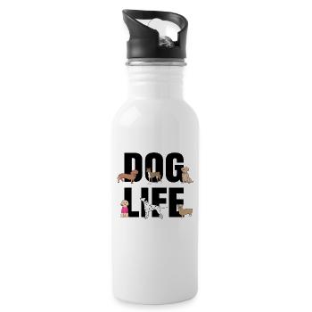 Puppy Dog Statement Favorite Animal Pets - Water bottle with straw - white - Right