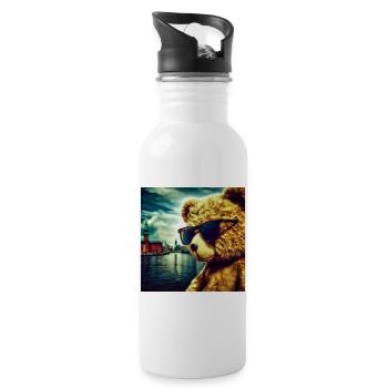 Teddy on Tour - Trinkflasche mit integriertem Trinkhalm - Weiß - Rechts