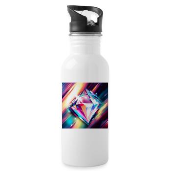 Diamant - Trinkflasche mit integriertem Trinkhalm - Weiß - Rechts