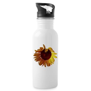 sommerliche blume, tolle pflanzen - Trinkflasche mit integriertem Trinkhalm - Weiß - Rechts