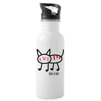 Miaou! blanc - Gourde avec paille intégrée - blanc - Droite
