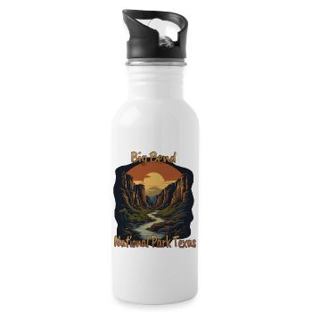 Big Bend National Park Vacations - Water bottle with straw - white - Right