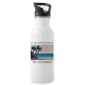 Mein Lieblingsduft The Ocean Breeze - Trinkflasche mit integriertem Trinkhalm - Weiß - Rechts