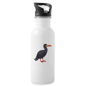 Frigatebird Cartoon Kawaii Aquarelle Illustration - Gourde avec paille intégrée - blanc - Droite