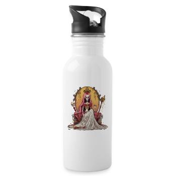 Halloween Skeleton Queen Sweet Sour Disguise - Water bottle with straw - white - Right