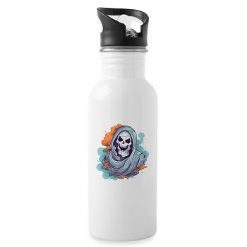 Halloween Skeleton King Sweet Sour Disguise - Water bottle with straw - white - Right