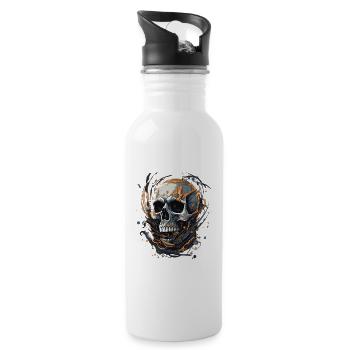 Skeleton Halloween Trick or Treat Disguise - Water bottle with straw - white - Right
