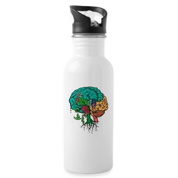 Baum Umwelt Erde Umweltschutz Umweltschützer - Trinkflasche mit integriertem Trinkhalm - Weiß - Rechts