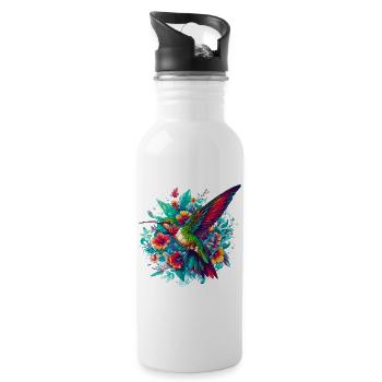 Kolibri - Trinkflasche mit integriertem Trinkhalm - Weiß - Rechts