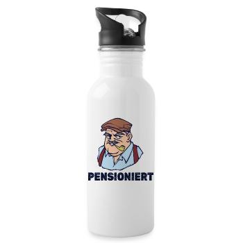Abschied Senior Ruhestand Lebensabend Rente Spruch - Trinkflasche mit integriertem Trinkhalm - Weiß - Rechts
