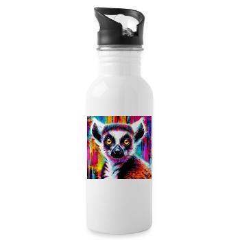Lemur - Trinkflasche mit integriertem Trinkhalm - Weiß - Rechts