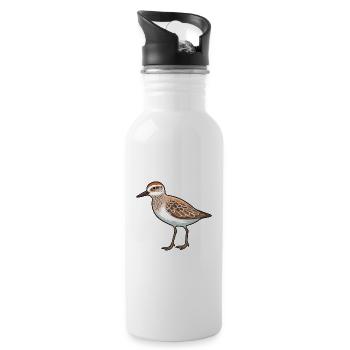Sandpiper Cartoon Kawaii Aquarelle Illustration - Gourde avec paille intégrée - blanc - Droite