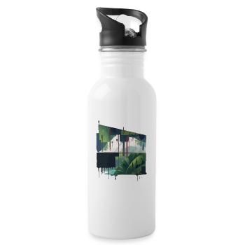 Jungle Art - Gourde avec paille intégrée - blanc - Droite