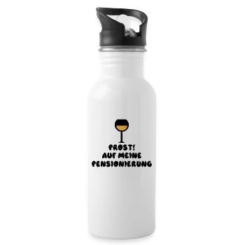 Freiheit Pensionierung Statement Senior Ruhestand - Trinkflasche mit integriertem Trinkhalm - Weiß - Rechts