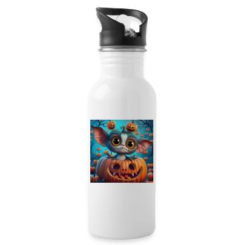 Little Halloween Creature in Pumpkin - Water bottle with straw - white - Right