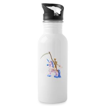 Ride as fast as the wind! - Water bottle with straw - white - Right
