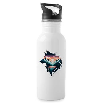 Wolf Form - Water bottle with straw - white - Right