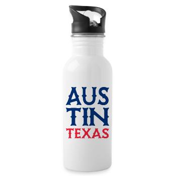 Austin - Texas - États-Unis d’Amérique - États-Unis - Gourde avec paille intégrée - blanc - Droite
