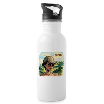 Safari - Water bottle with straw - white - Right