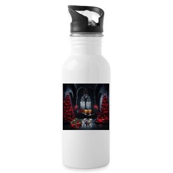 Little dark elves celebrate Christmas - Water bottle with straw - white - Right