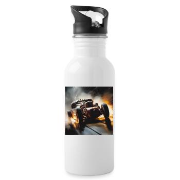 Rusty Hot Rod Rennen #3 - Trinkflasche mit integriertem Trinkhalm - Weiß - Rechts