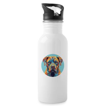 Cane Corso chien race aquarelle verre Illustration - Gourde avec paille intégrée - blanc - Droite