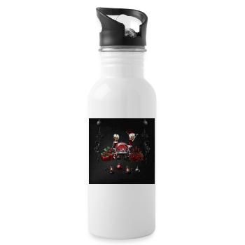 Wunderbare dunkle Weihnachtszeit - Trinkflasche mit integriertem Trinkhalm - Weiß - Rechts