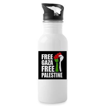 Free gaza Free palestine - Water bottle with straw - white - Right
