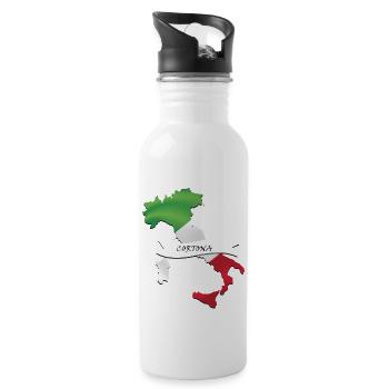 Italy map Cortona - Water bottle with straw - white - Right