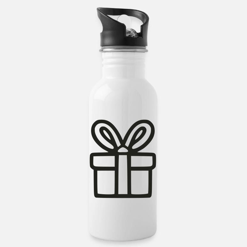 Cadeau - Gourde avec paille intégrée - blanc