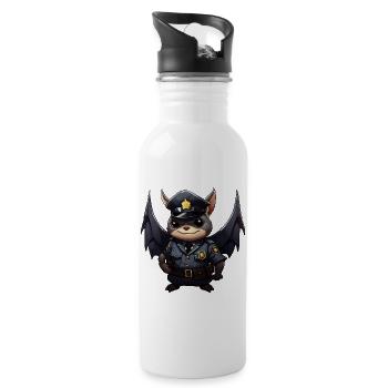Police Bat - Water bottle with straw - white - Right
