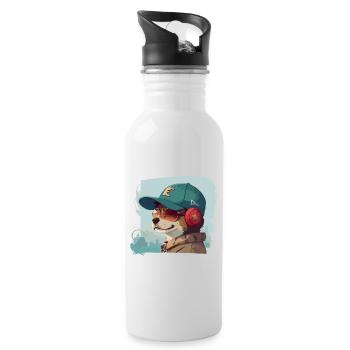 Cool Dog - Water bottle with straw - white - Right