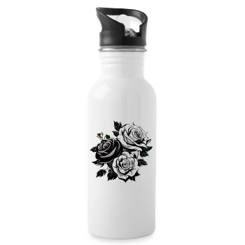 Bouquet de roses Style minimaliste - Gourde avec paille intégrée - blanc - Droite
