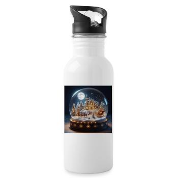 Christmas Christmas Tree Midnight Mass Santa Claus Gifts - Water bottle with straw - white - Right